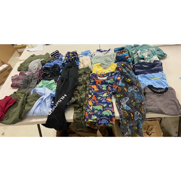 Boys Mixed Clothing Lot of 30 Size 4-7 Shirts, Pants, Pajama Set & Sweatshirt